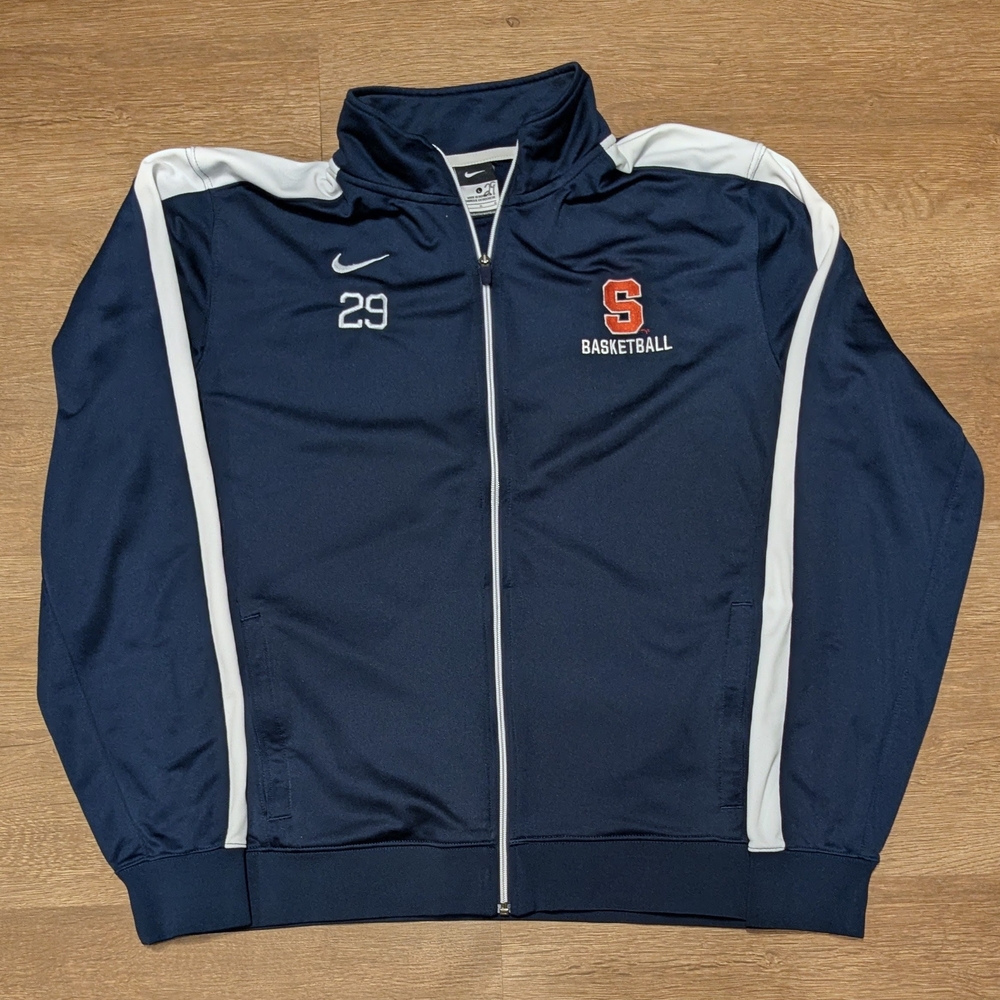 NCAA Syracuse Basketball Track Jacket Nike 29 Mens L Full Zip NM Team Issued